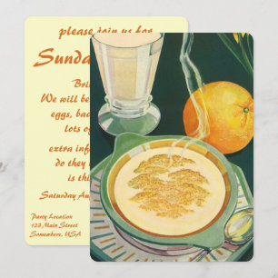 Invitation Vintage dimanche Brunch Healthy Breakfast Party