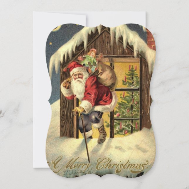 Invitation Vintage : Dîner de Noël - (Devant)