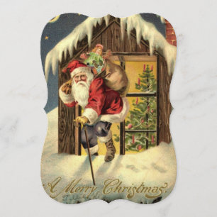 Invitation Vintage : Dîner de Noël -