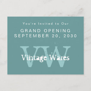 Invitation vintage d'ouverture de magasin