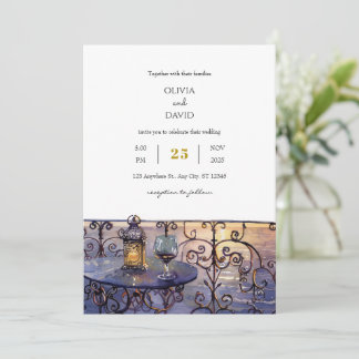 Invitation Vintage Dreamy Sunset Vin Soirée Plage Mariage