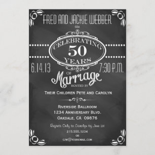 Invitation Vintage du 50e anniversaire du tableau