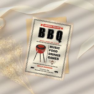 Invitation vintage du barbecue