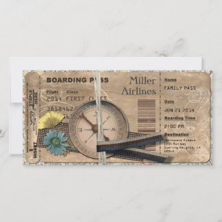 Invitation vintage du laissez-passer d'embarquemen