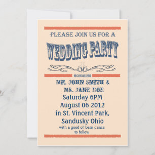Invitation vintage du mariage campagnard du vieux-