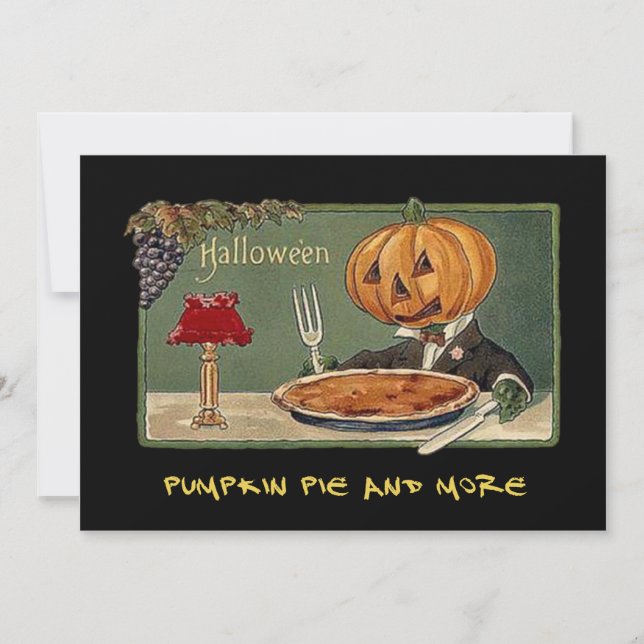 Invitation Vintage du parti Halloween avec un text (Devant)