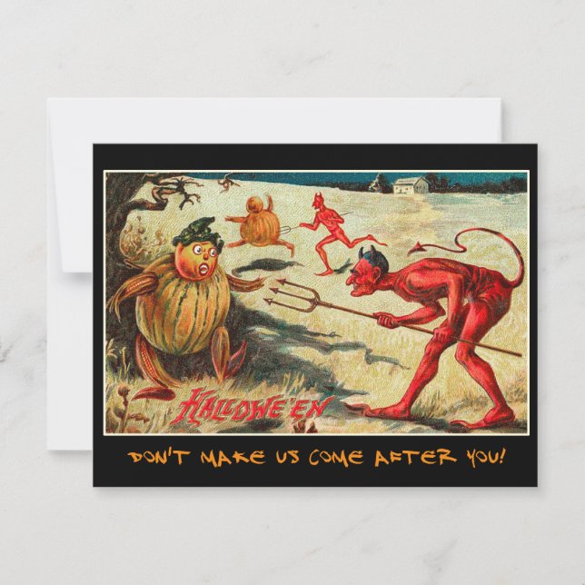 Invitation Vintage du parti Halloween avec un text (Devant)