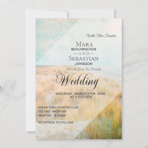 Invitation *~* Vintage Dune Pastel Beach Grass Mariage