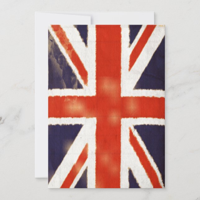 Invitation vintage d'Union Jack (verticale) (Devant)