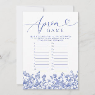 Invitation Vintage Dusty Blue Floral Fête des mariées Apron J