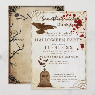 Invitation Vintage effraction Eerie Gothique Déplaisant Blood