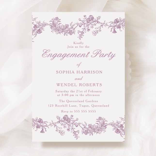 Invitation Vintage Elegant Dusty Rose Blush (Créateur téléchargé)