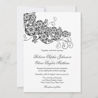 Invitation Vintage Elégant Floral Paisley Boho Mariage Invita