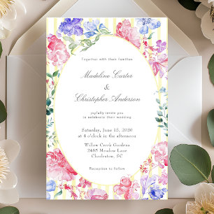Invitation Vintage Élégant Floral Regency Mariage