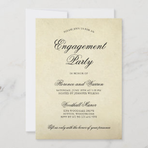 Invitation Vintage Élégant Groupe d'engagement officiel