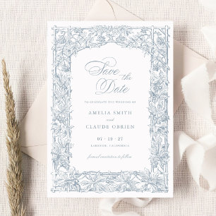Invitation Vintage Elegant Vines cadre frontière Enregistrer 