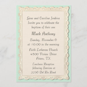 Invitation vintage élégante de baptême de
