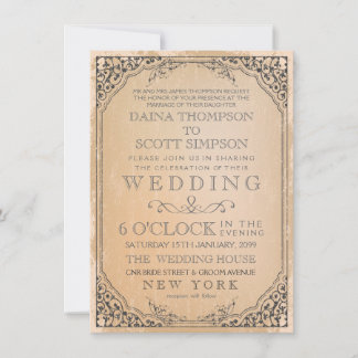 Invitation Vintage Elegree Frame Frame Border Mariage