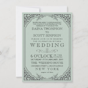 Invitation Vintage Elegree Frame Frame Border Mariage