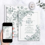 Invitation Vintage Emerald Floral Line Art 60e anniversaire<br><div class="desc">Fêtez un jalon dans le style avec notre Vintage Emerald Floral Line Art 60th Birthday Invitation. De sa calligraphie en lettrage à la ligne vintage aux arrangements d'angle en vert émeraude élégant, cette invitation donne le ton de votre journée spéciale. Avec le motif floral assorti au verso de chaque carte,...</div>