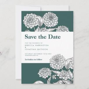 Invitation Vintage Emerald Green Floral Wedding Enregistrer L
