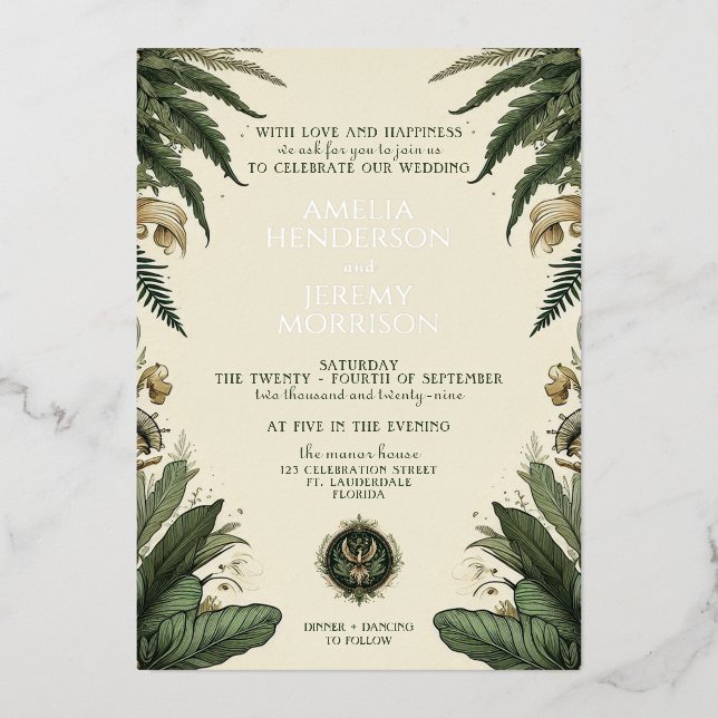 Invitation vintage Enchanted Forest (Recto)