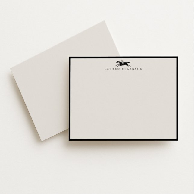 Invitation Vintage Equestrian Rider Stationery Note Card (Créateur téléchargé)