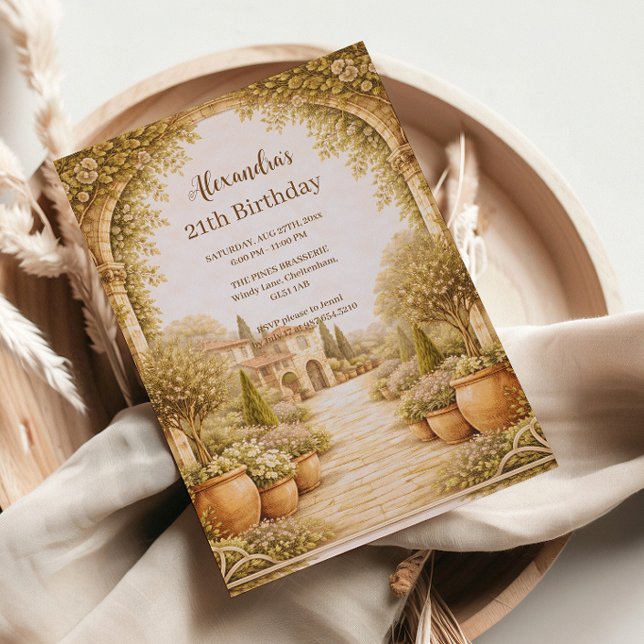 Invitation Vintage Estate Garden Birthday (Créateur téléchargé)