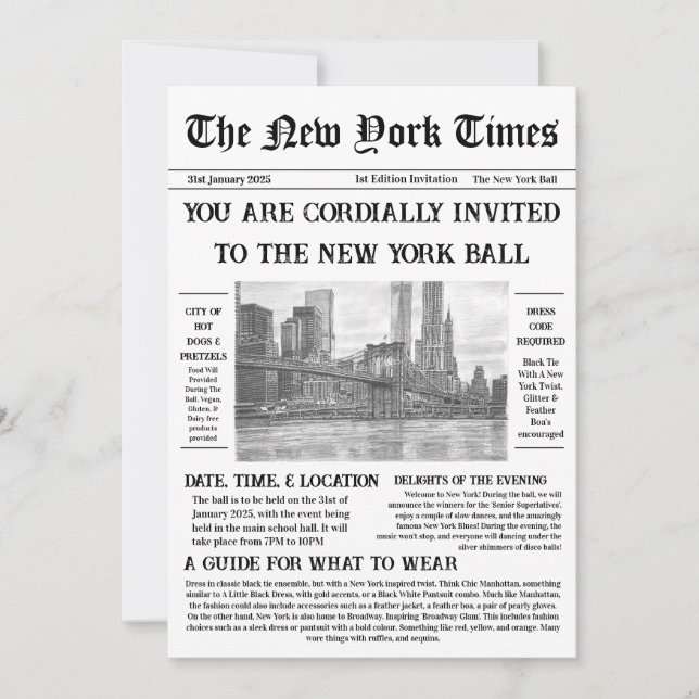 Invitation vintage et élégante (Devant)