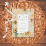 Invitation vintage été Sunflower Floral Douche<br><div class="desc">Ce design de douche nuptiale présente un beau cadre de tournesols d'aquarelle douce et d'autres fleurs d'été sur un arrière - plan en détresse jaune beurre mou. C'est romantique avec une touche de vintage. Créé par Simply Farmhouse Press.</div>