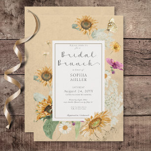 Invitation Vintage été tournesol Jaune Bridal Brunch