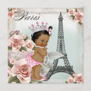 Invitation Vintage Ethnic Princess Paris Baby shower