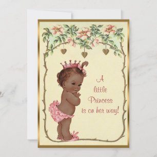 Invitation Vintage Ethnic Princess Roses et Baby shower des C