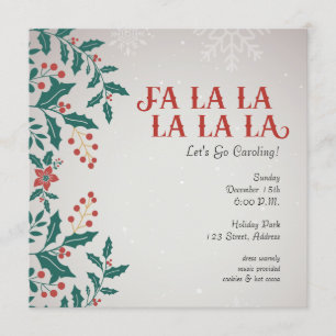 Invitation Vintage Fa La La Caroling