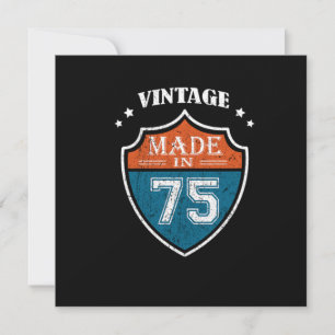 Invitation Vintage Fabriqué En 75 1975 Cadeau Anniversaire