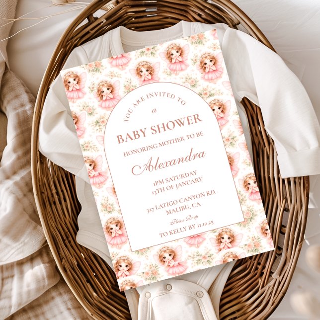 Invitation Vintage Fairy Baby Girl Baby Shower (Créateur téléchargé)