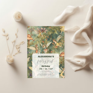 Invitation Vintage Fairy Première fille 1er anniversaire
