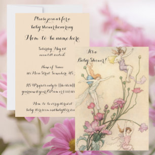 Invitation Vintage Fairy Tale Cute Girl Baby shower Party