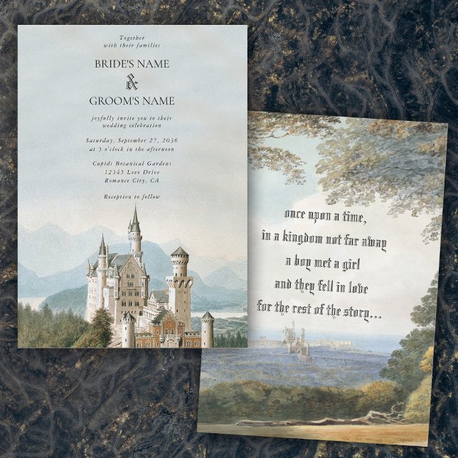 Invitation Vintage Fairytale Castle Rustic Forest Mariage (Vintage Fairytale Castle Rustic Forest Wedding Invitation)