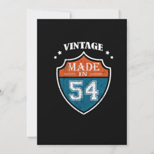 Invitation Vintage Fait En 54 1954 Cadeau Anniversaire