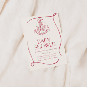 Invitation vintage fantaisiste rose pour Baby Show