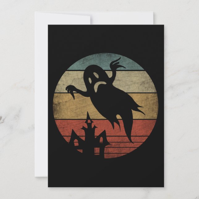 Invitation Vintage fantôme d'Halloween (Devant)