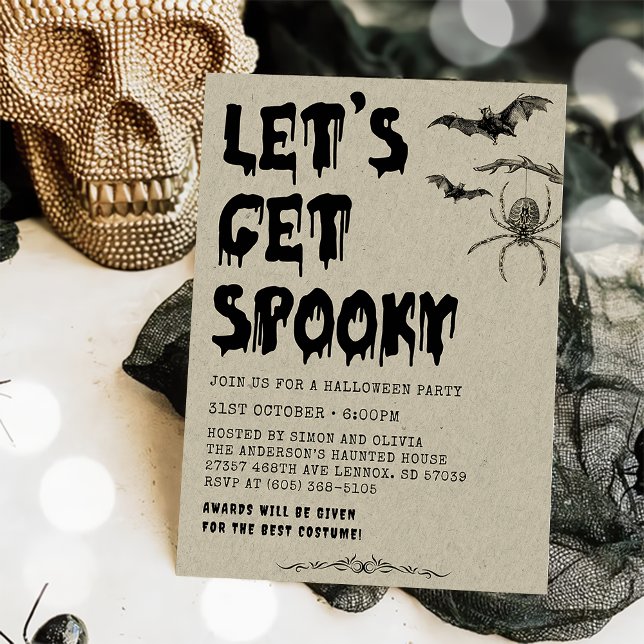 Invitation Vintage fête costumée d'Halloween pour adultes (Créateur téléchargé)