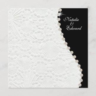 Invitation Vintage Fiançailles noir et blanc