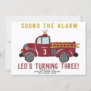 INVITATION vintage FIRETRUCK