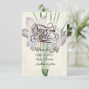 Invitation vintage fleurs pour annoncer la date de