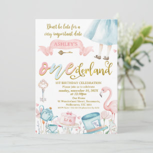 Invitation Vintage Floral Alice à Onederland 1er anniversaire