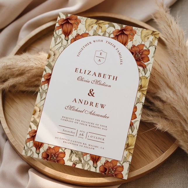 Invitation Vintage Floral Arch Elegant Wedding (Créateur téléchargé)