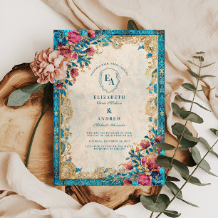 Invitation Vintage Floral Archway Romance Mariage