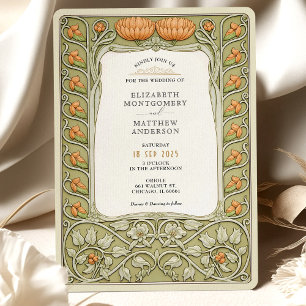 Invitation Vintage Floral Art Nouveau Mariage